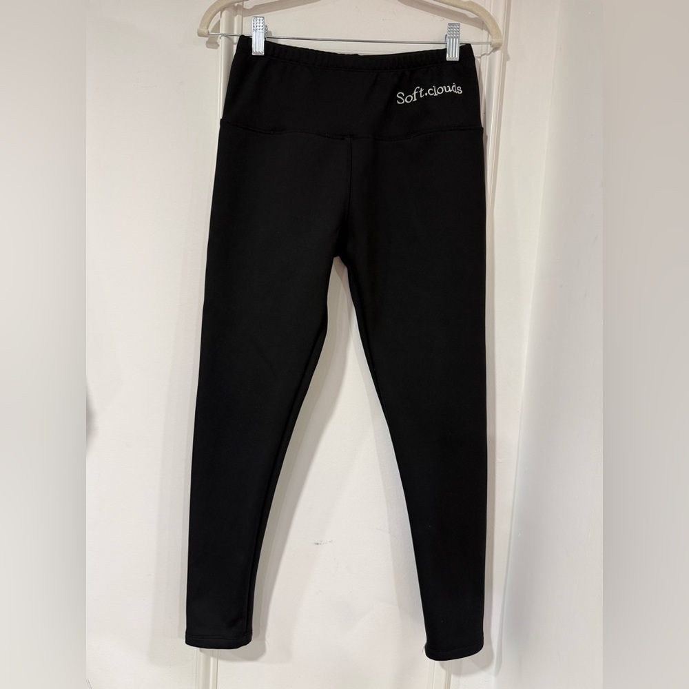 Women's Soft Clouds Fleece Black Leggings
